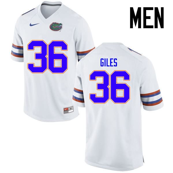 Men's NCAA Florida Gators Eddie Giles #36 Stitched Authentic Nike White College Football Jersey MSK1865OF